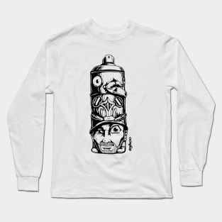 SprayCan Totem - Black Long Sleeve T-Shirt